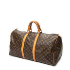 Travel Bag Keepall 55 Brown Monogram Canvas