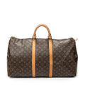 Travel Bag Keepall 55 Brown Monogram Canvas