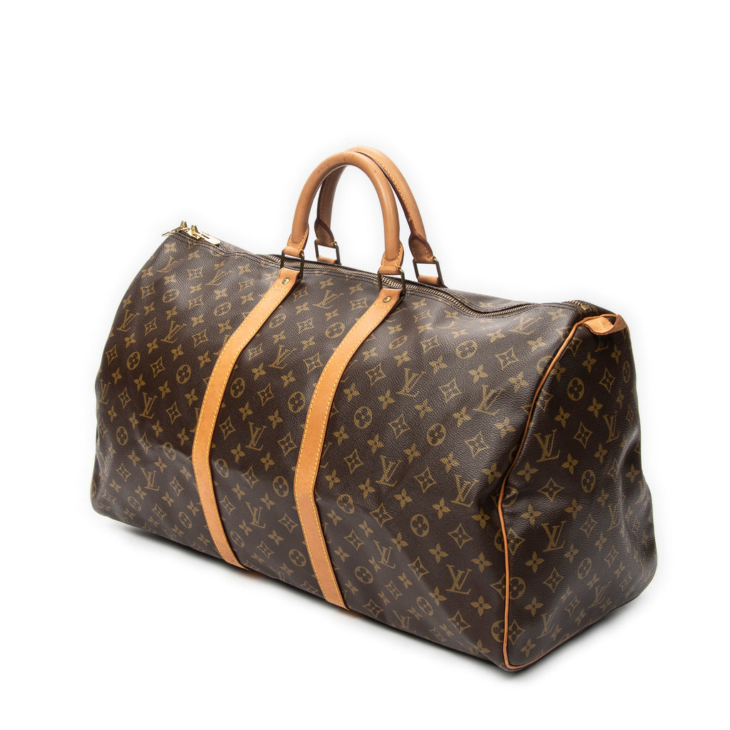 Travel Bag Keepall 55 Brown Monogram Canvas