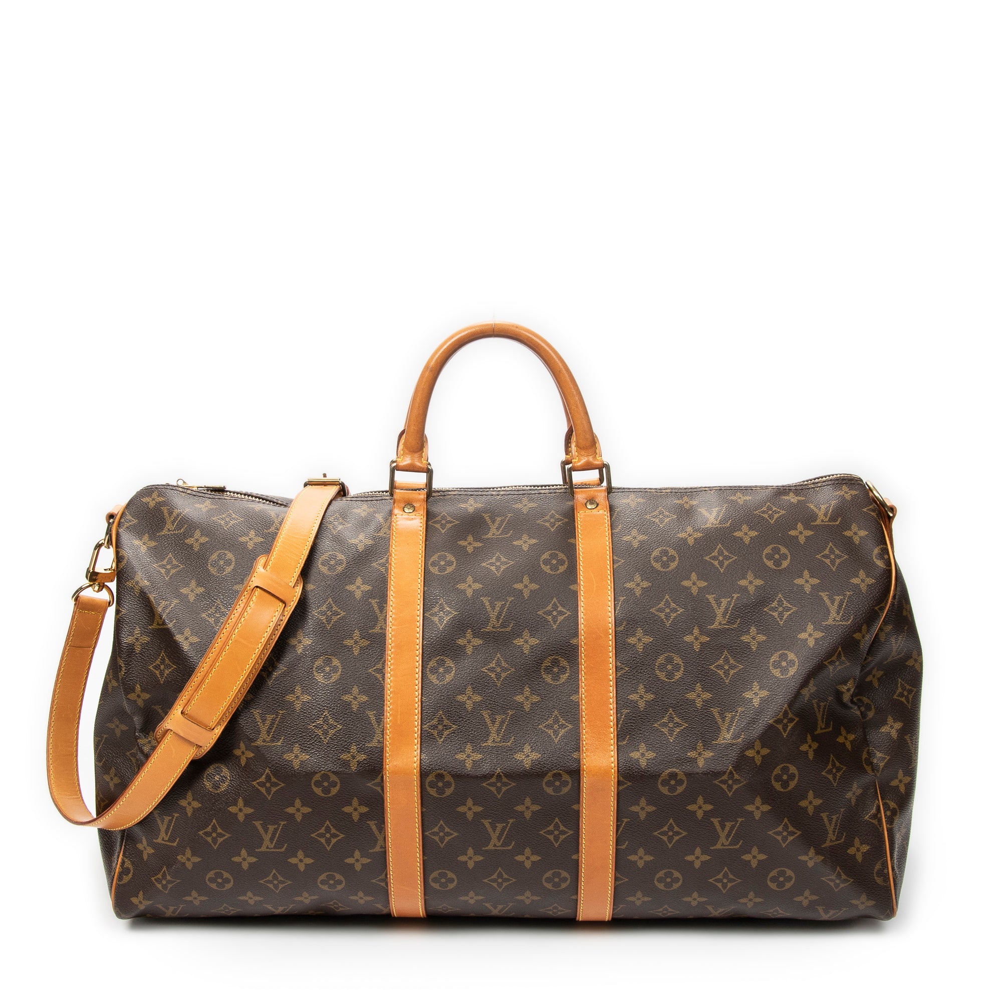 Travel Bag Keepall Bandouliere 55 Brown Monogram Canvas