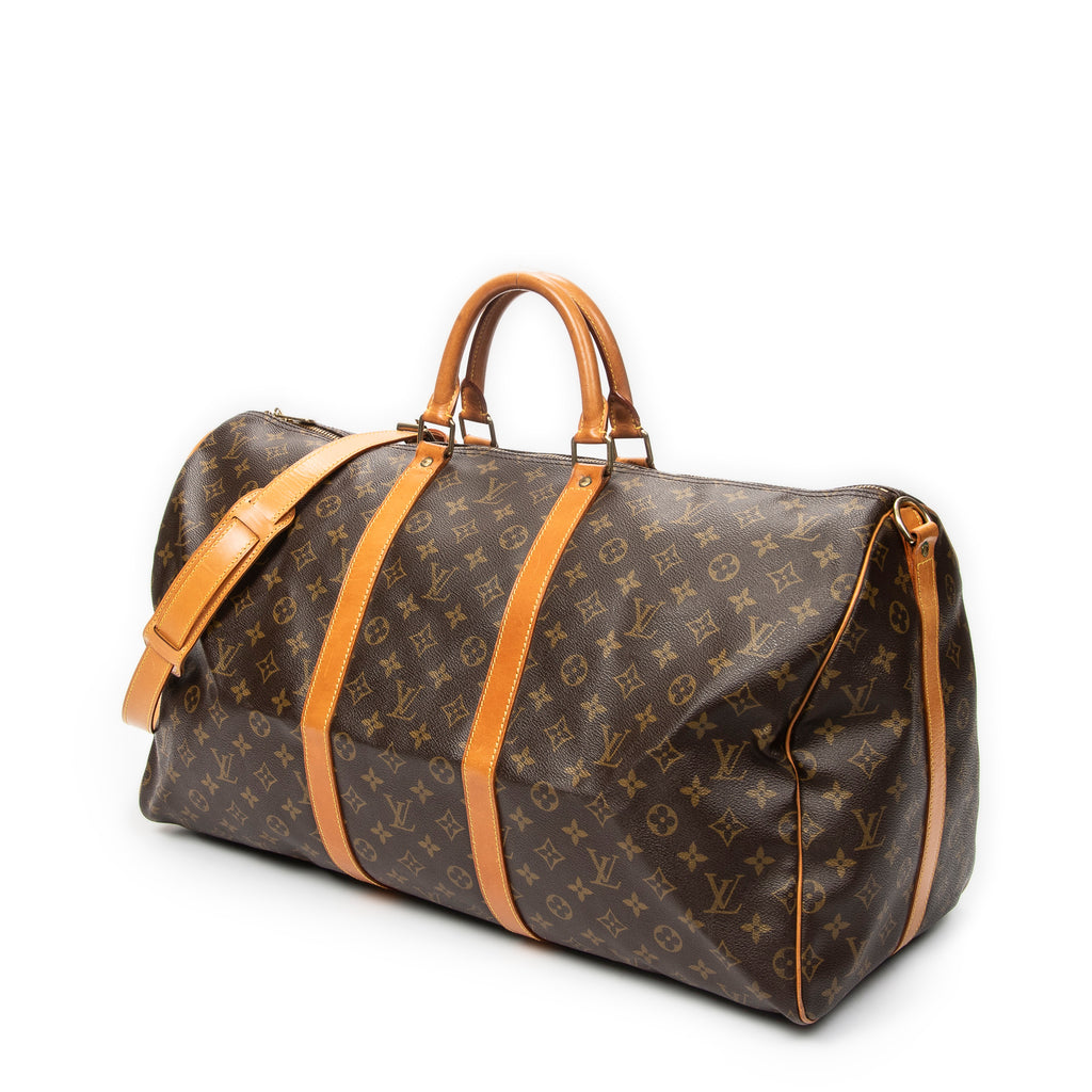 Travel Bag Keepall Bandouliere 55 Brown Monogram Canvas