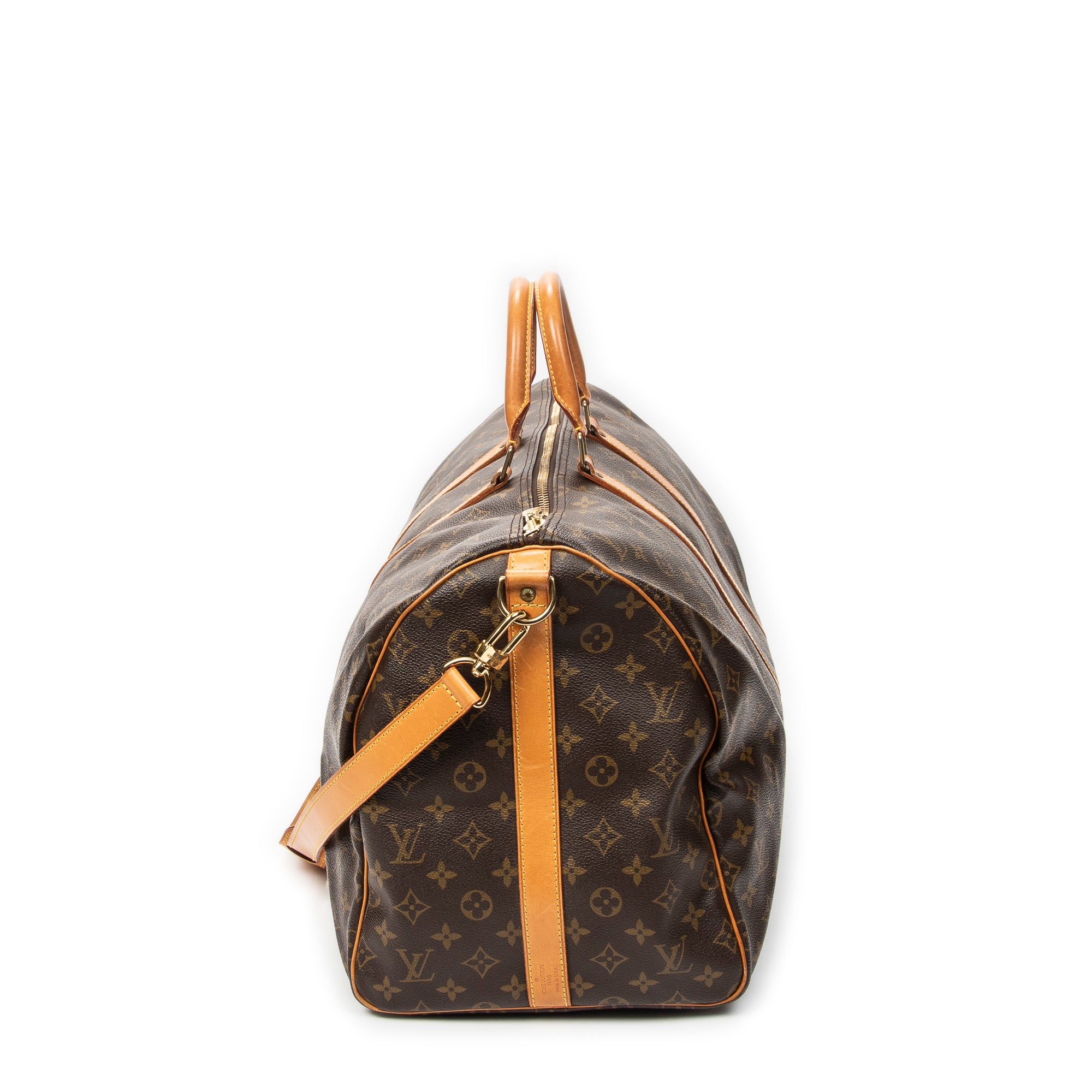 Travel Bag Keepall Bandouliere 55 Brown Monogram Canvas