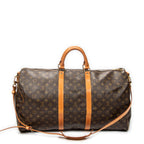 Travel Bag Keepall Bandouliere 55 Brown Monogram Canvas