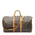 Travel Bag Keepall Bandouliere 55 Brown Monogram Canvas