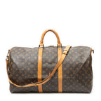 Travel Bag Keepall Bandouliere 55 Brown Monogram Canvas