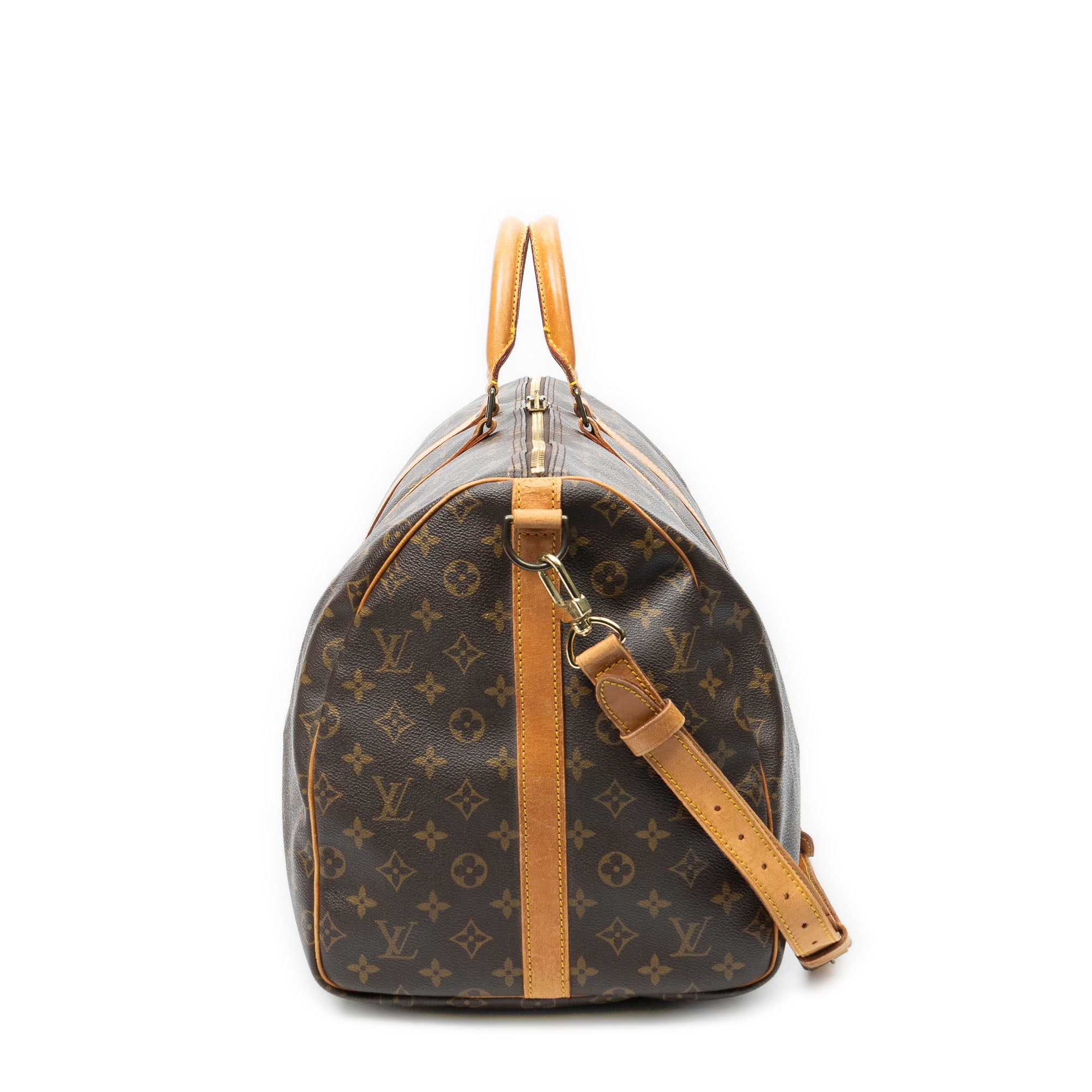 Travel Bag Keepall Bandouliere 55 Brown Monogram Canvas