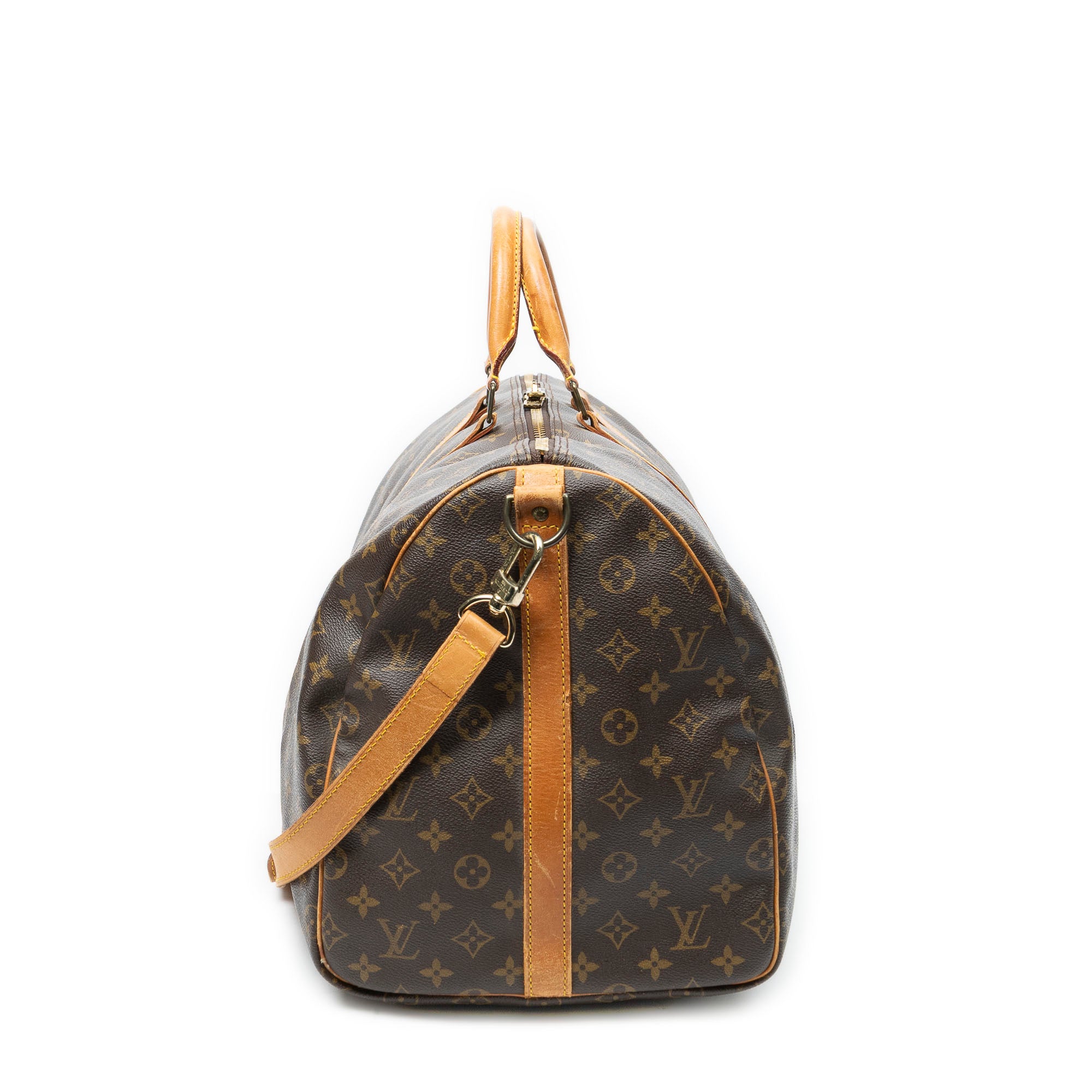Travel Bag Keepall Bandouliere 55 Brown Monogram Canvas