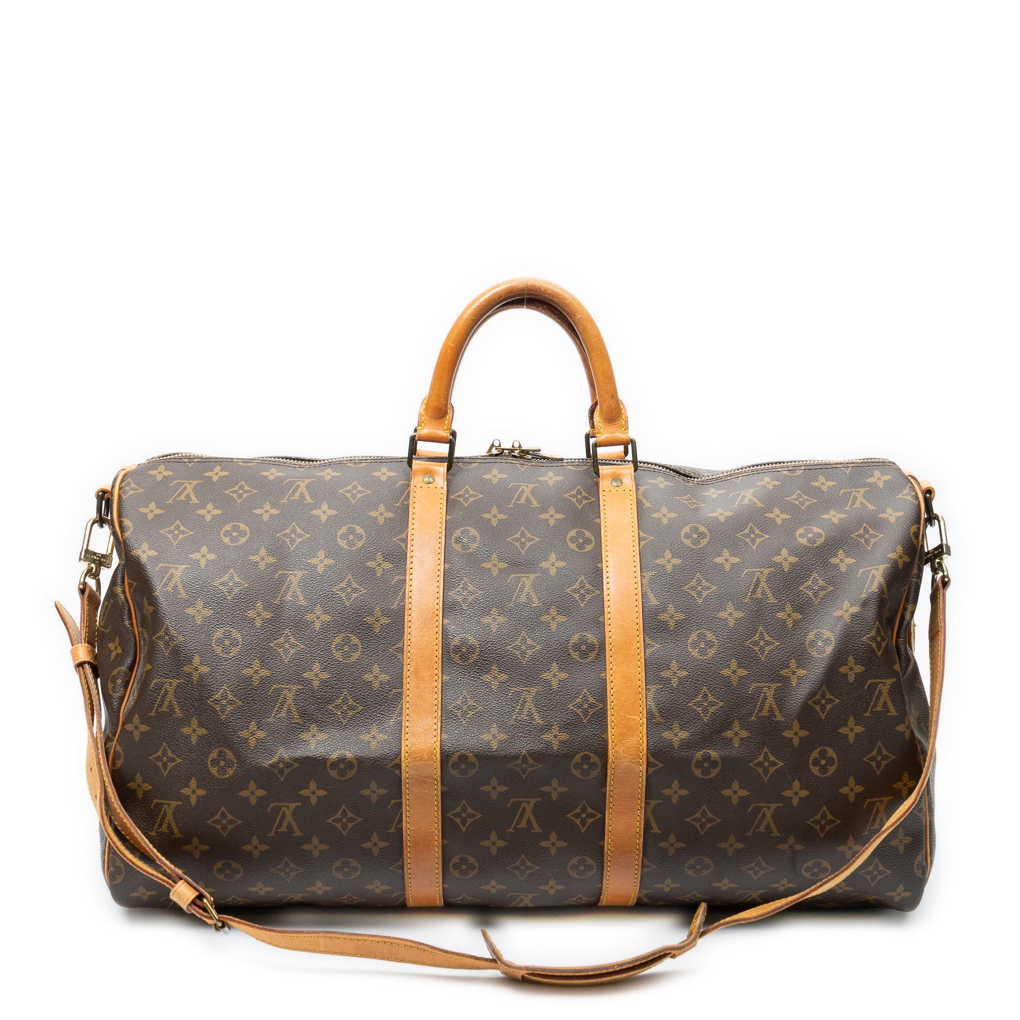 Travel Bag Keepall Bandouliere 55 Brown Monogram Canvas