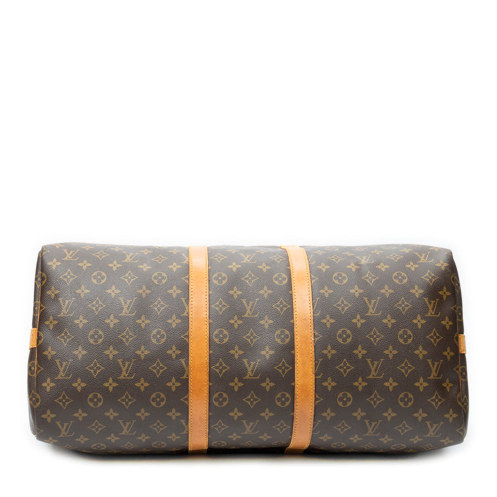 Travel Bag Keepall Bandouliere 55 Brown Monogram Canvas