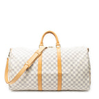 Travel Bag Keepall Bandouliere 55 Ivory Damier Azur