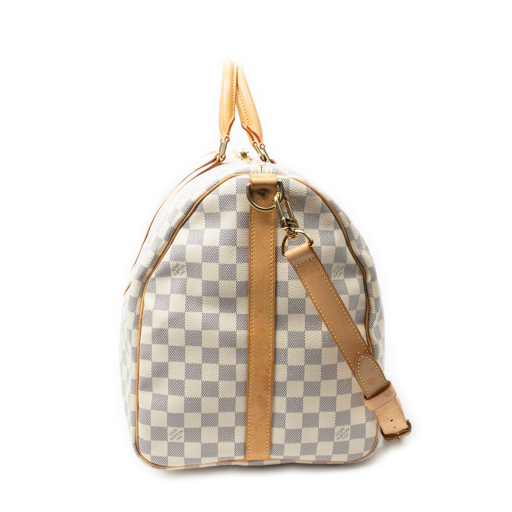 Travel Bag Keepall Bandouliere 55 Ivory Damier Azur