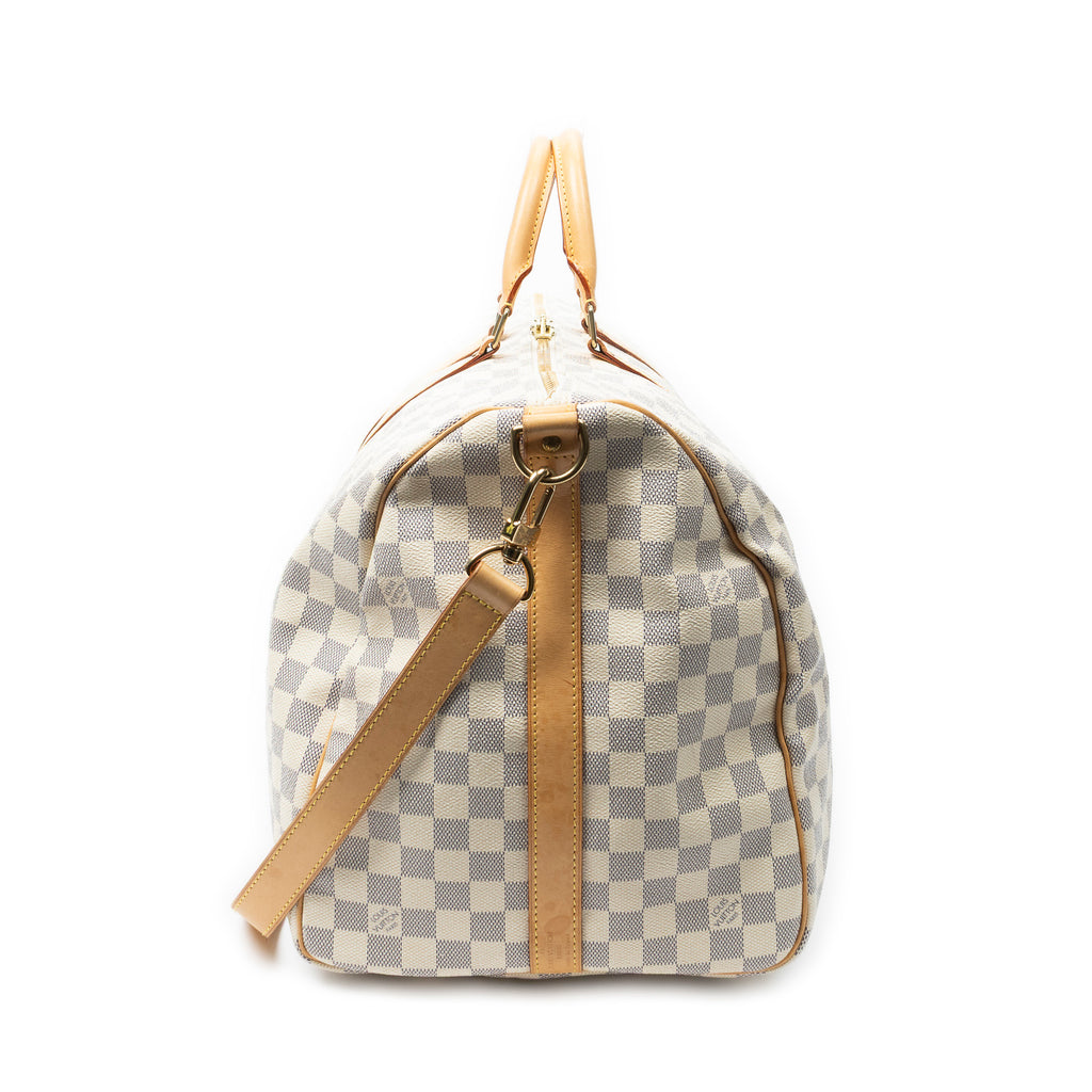 Travel Bag Keepall Bandouliere 55 Ivory Damier Azur