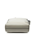 Shoulder Bag Square Zip Crossbody Taupe Smooth Calfskin Leather