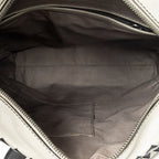 Shoulder Bag Square Zip Crossbody Taupe Smooth Calfskin Leather