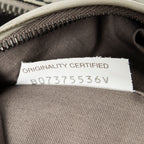 Shoulder Bag Square Zip Crossbody Taupe Smooth Calfskin Leather