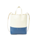 Shoulder Bag Vertical Cabas Tote Ivory Grained Leather