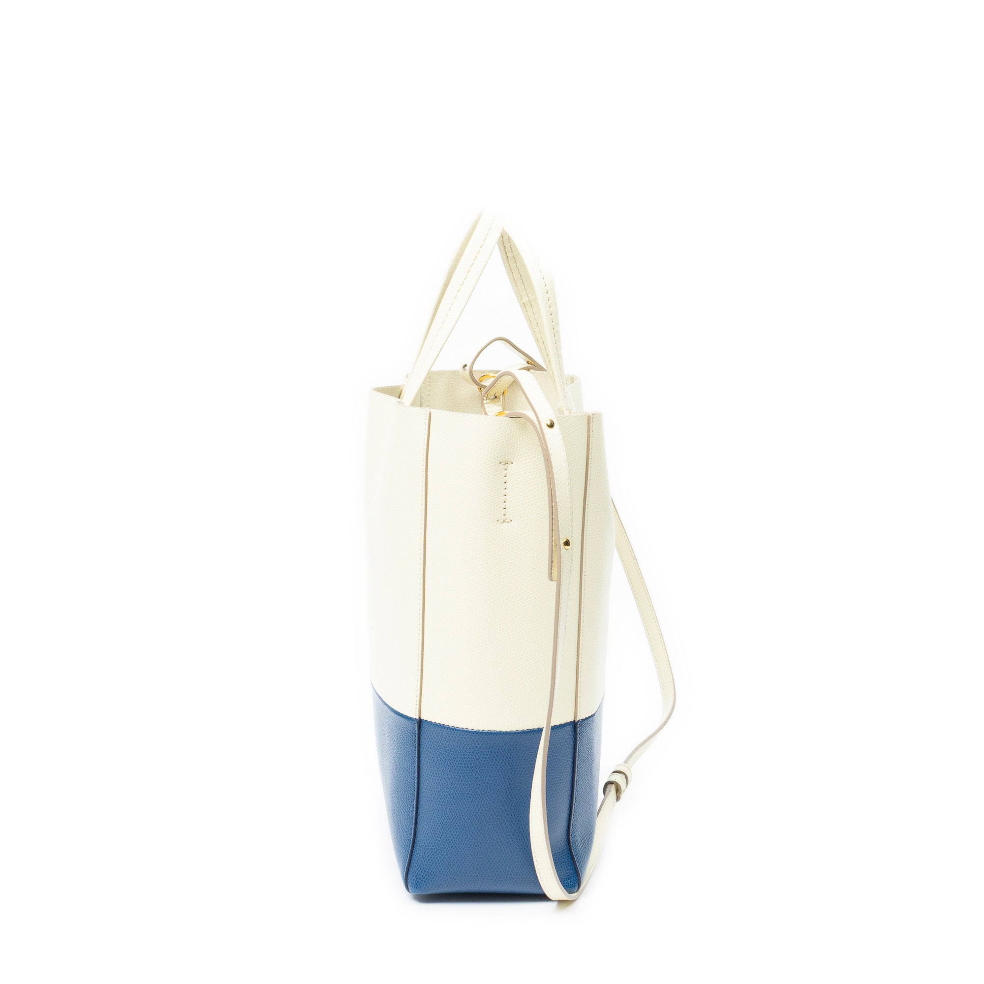 Shoulder Bag Vertical Cabas Tote Ivory Grained Leather