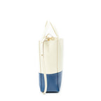 Shoulder Bag Vertical Cabas Tote Ivory Grained Leather
