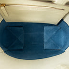 Shoulder Bag Vertical Cabas Tote Ivory Grained Leather