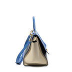 Shoulder Bag Medium Tricolor Trapeze Black Smooth Leather