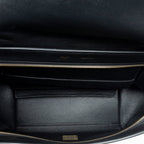 Shoulder Bag Medium Tricolor Trapeze Black Smooth Leather