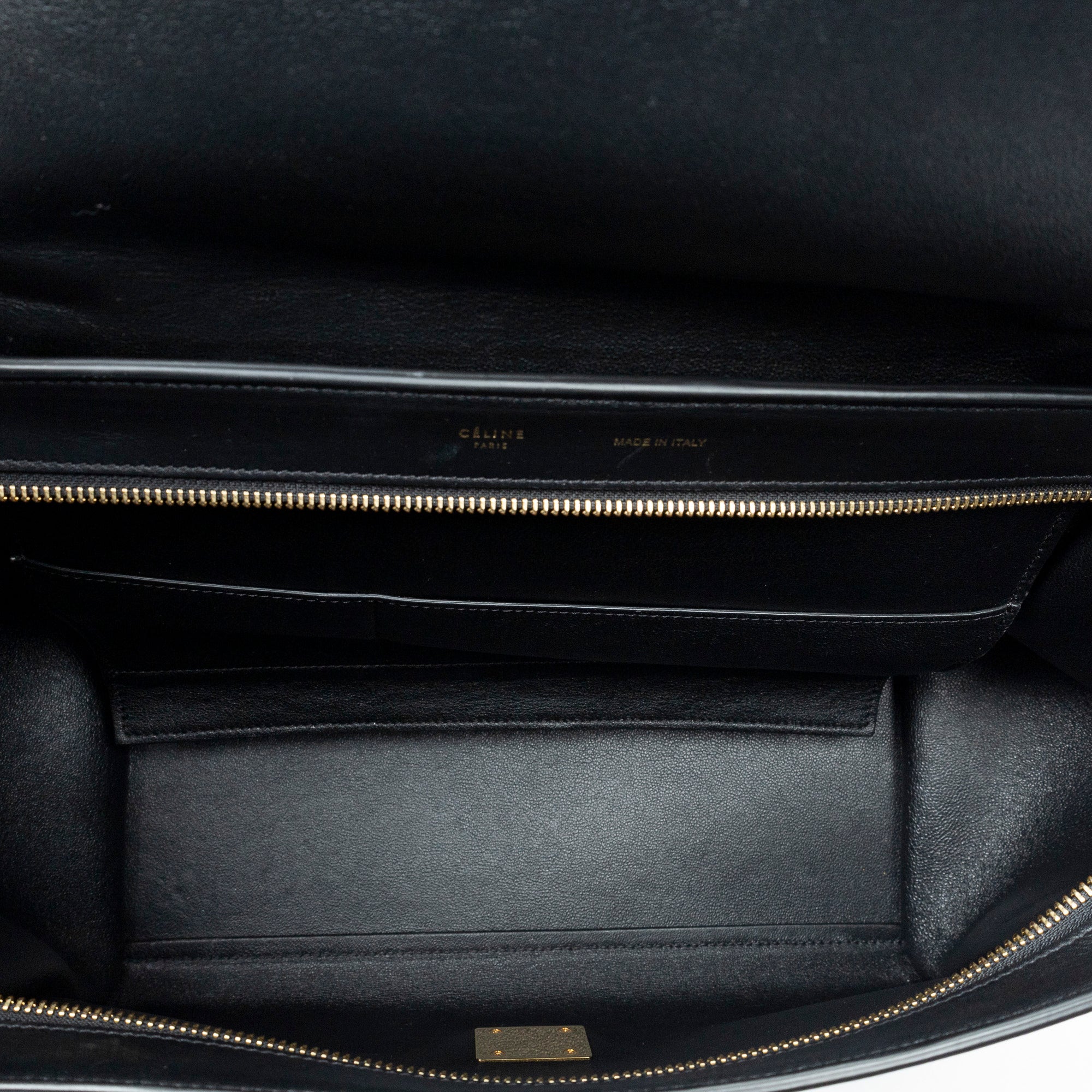 Shoulder Bag Medium Tricolor Trapeze Black Smooth Leather