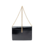 Shoulder Bag Vintage Flap Crossbody Black Smooth Calfskin Leather
