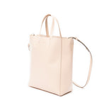 Shoulder Bag Vertical Cabas Tote Pink Grained Leather