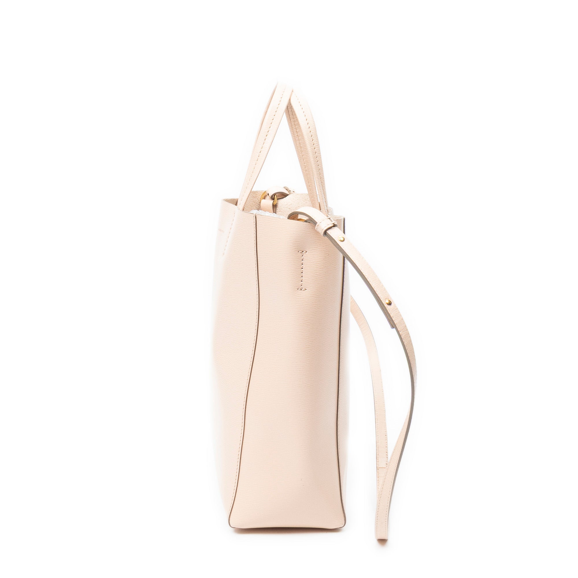 Shoulder Bag Vertical Cabas Tote Pink Grained Leather