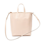 Shoulder Bag Vertical Cabas Tote Pink Grained Leather