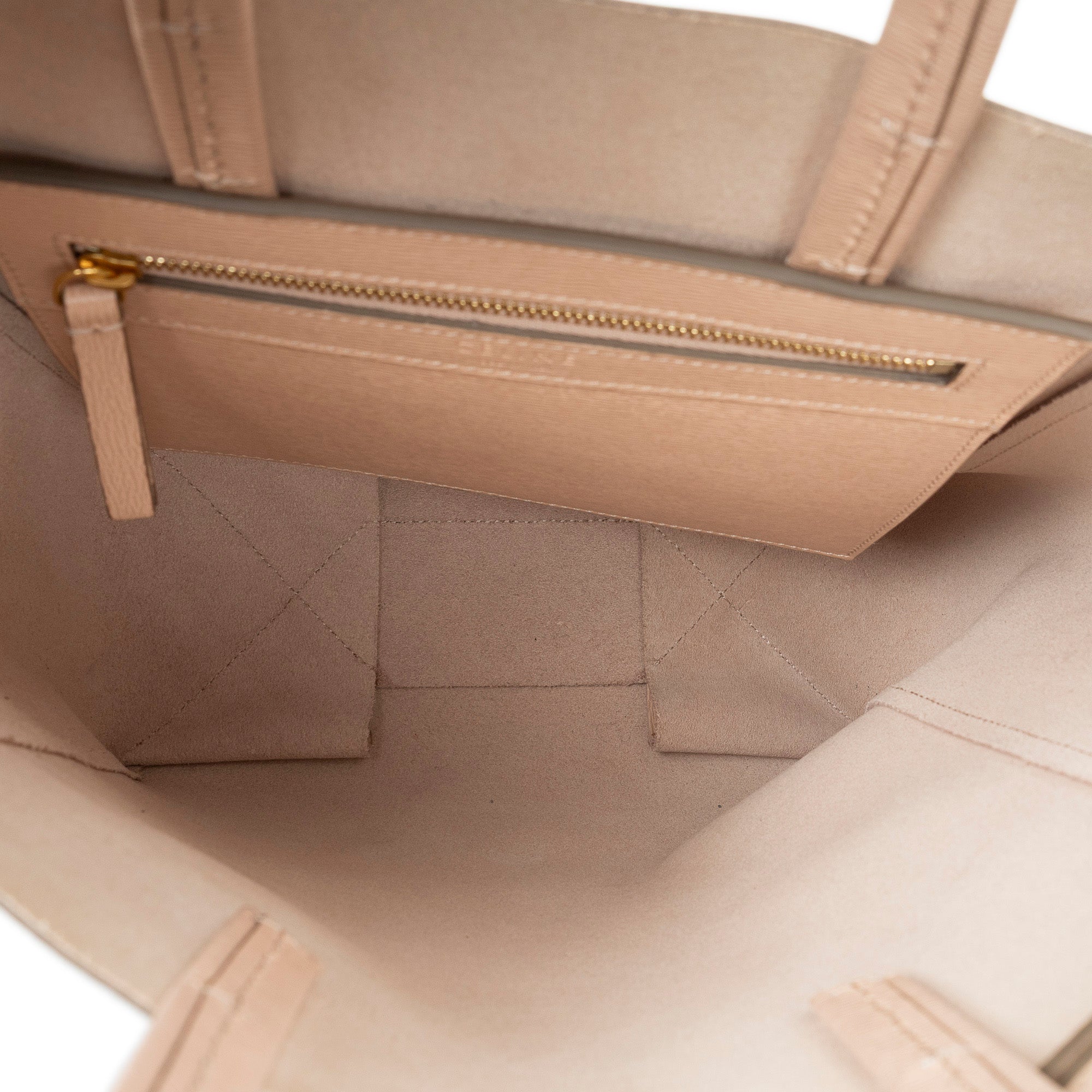 Shoulder Bag Vertical Cabas Tote Pink Grained Leather