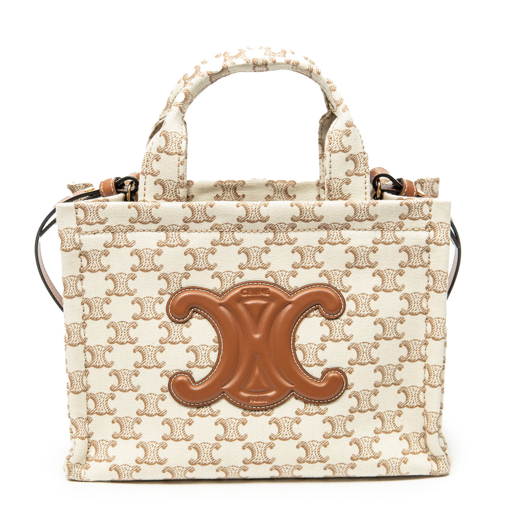Shoulder Bag Small Cabas Thais Tote Beige Triomphe Canvas