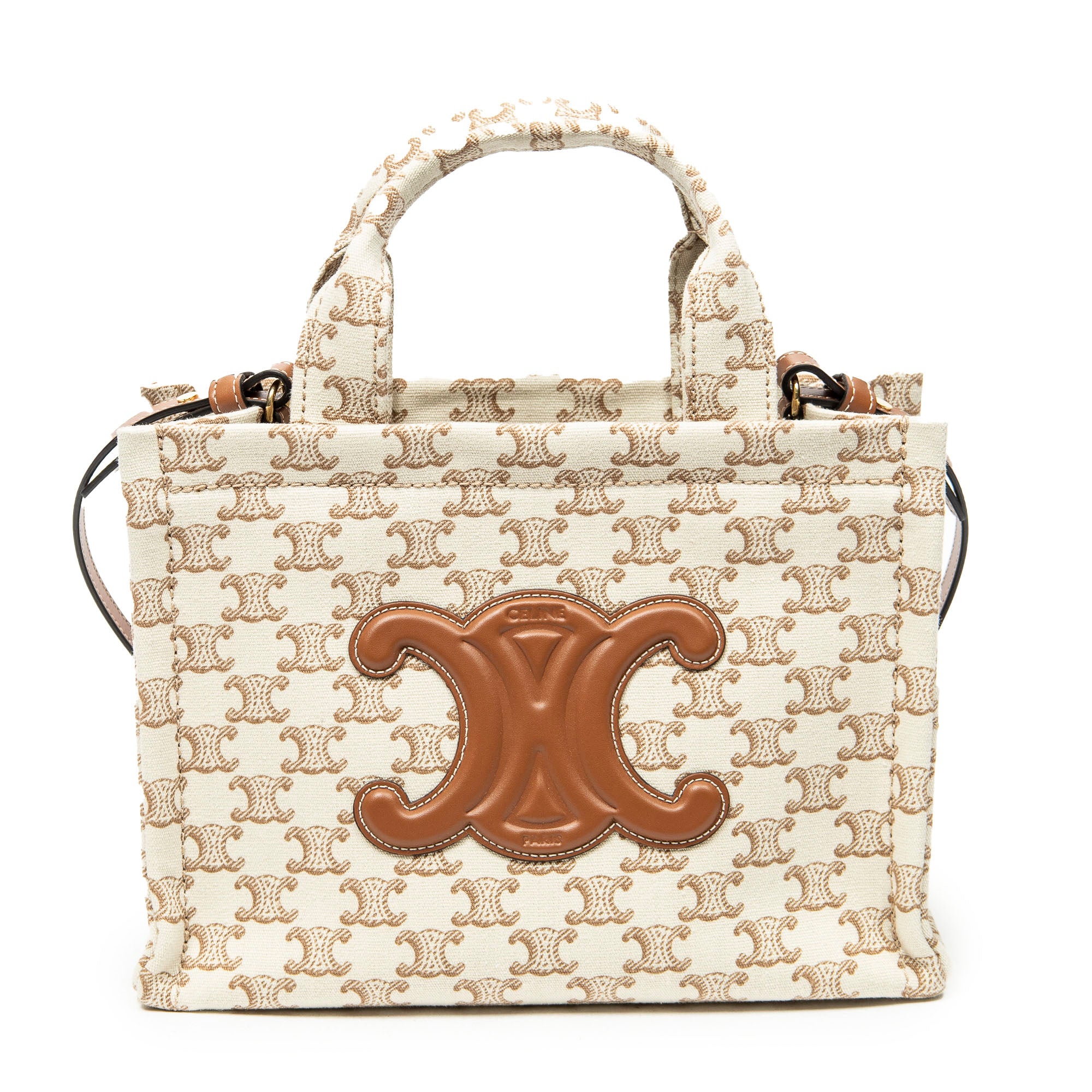 Shoulder Bag Small Cabas Thais Tote Beige Triomphe Canvas