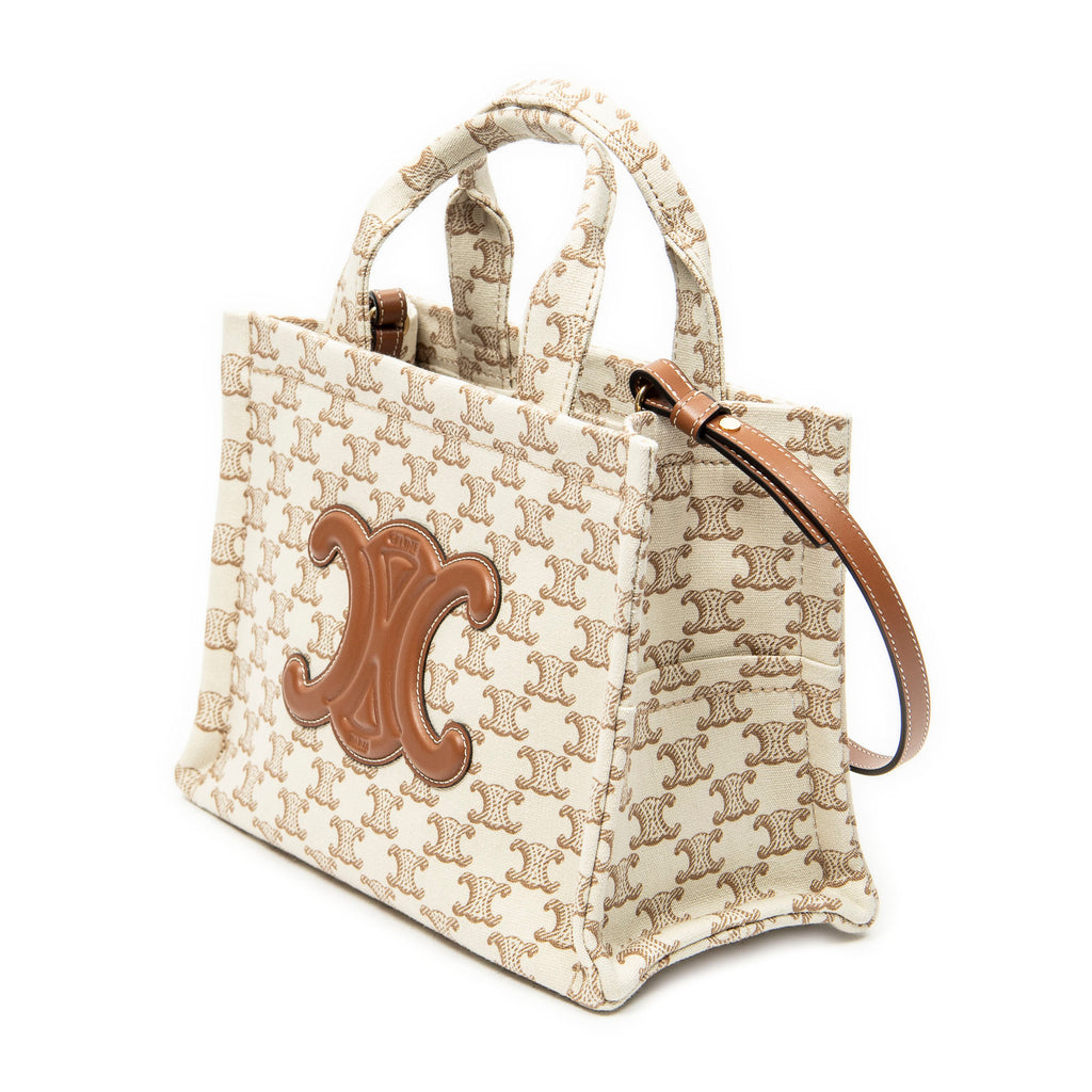 Shoulder Bag Small Cabas Thais Tote Beige Triomphe Canvas