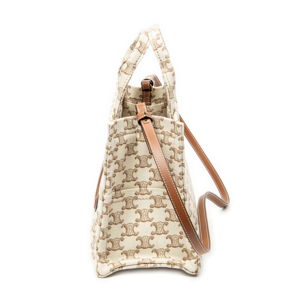 Shoulder Bag Small Cabas Thais Tote Beige Triomphe Canvas