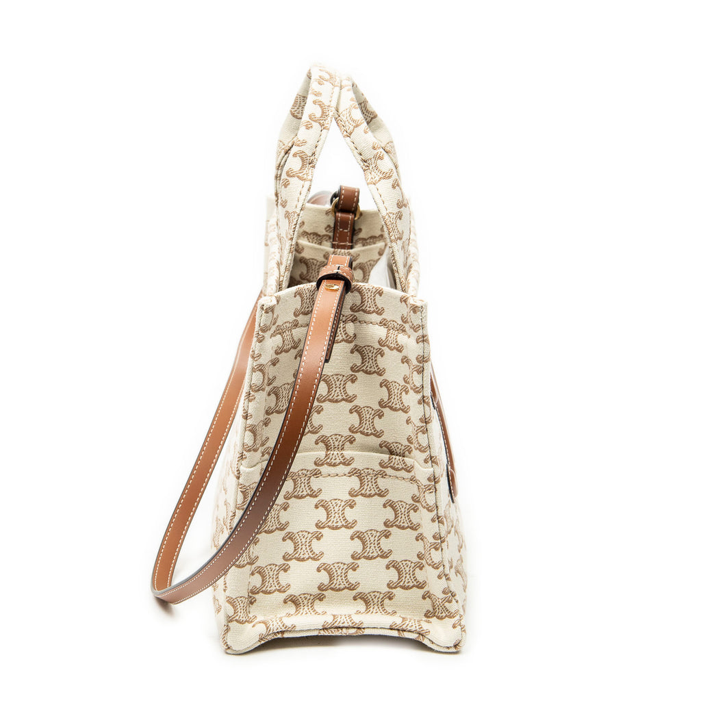 Shoulder Bag Small Cabas Thais Tote Beige Triomphe Canvas