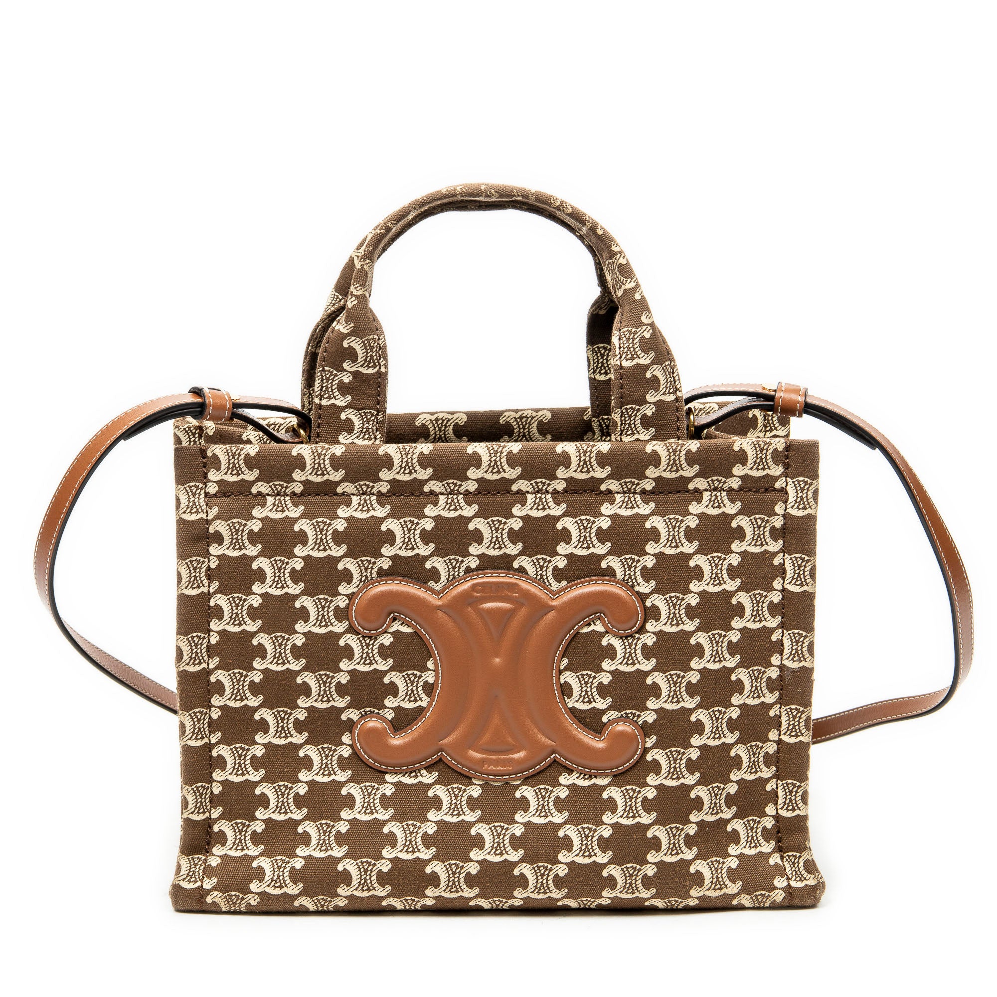 Shoulder Bag Small Cabas Thais Tote Brown Triomphe Canvas