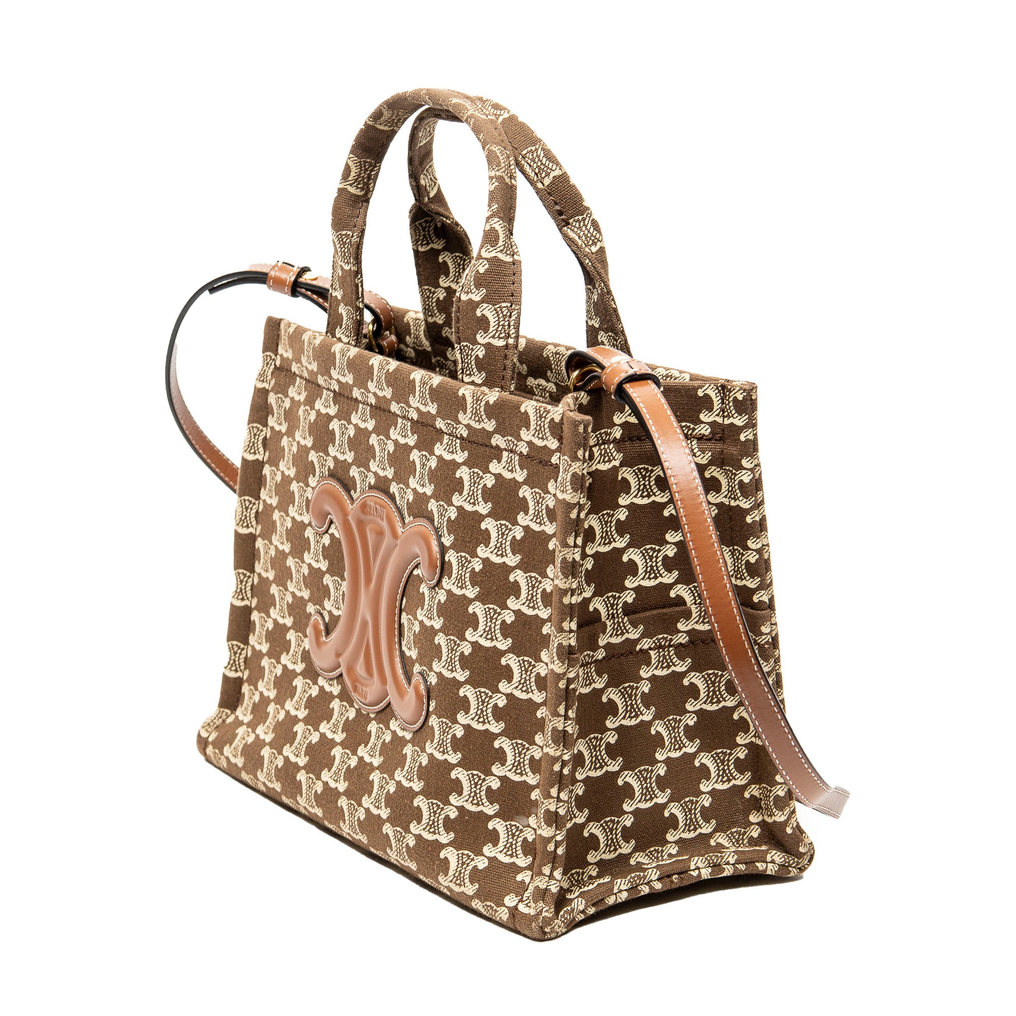 Shoulder Bag Small Cabas Thais Tote Brown Triomphe Canvas