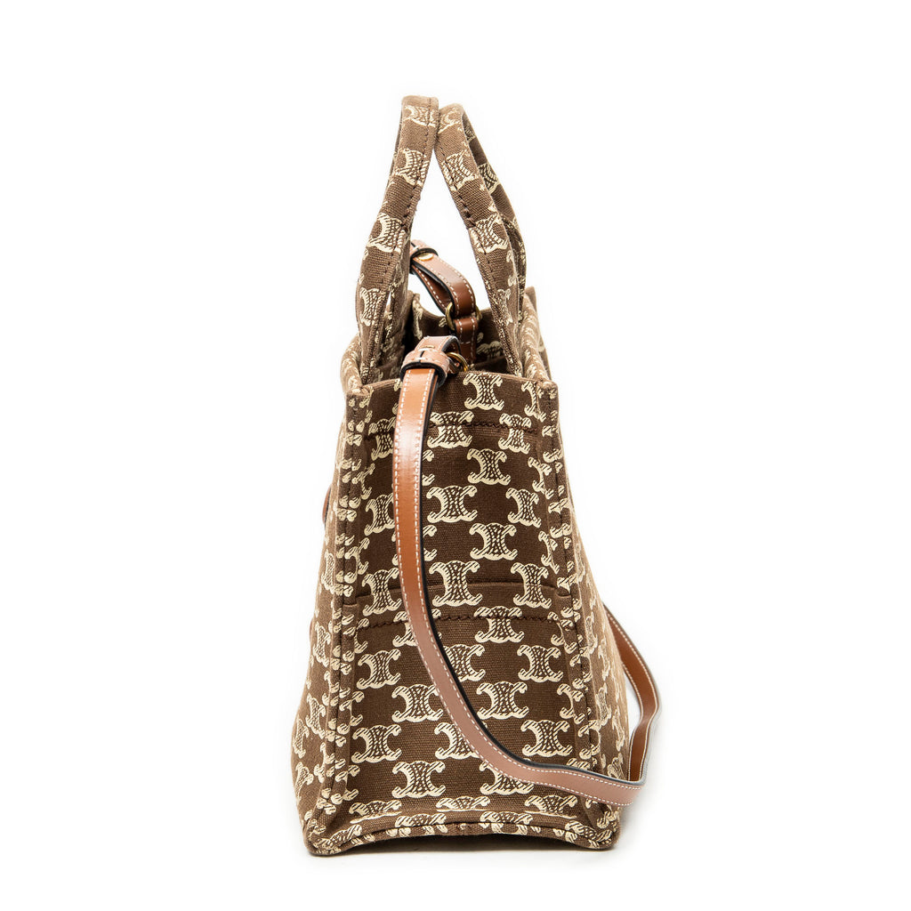 Shoulder Bag Small Cabas Thais Tote Brown Triomphe Canvas