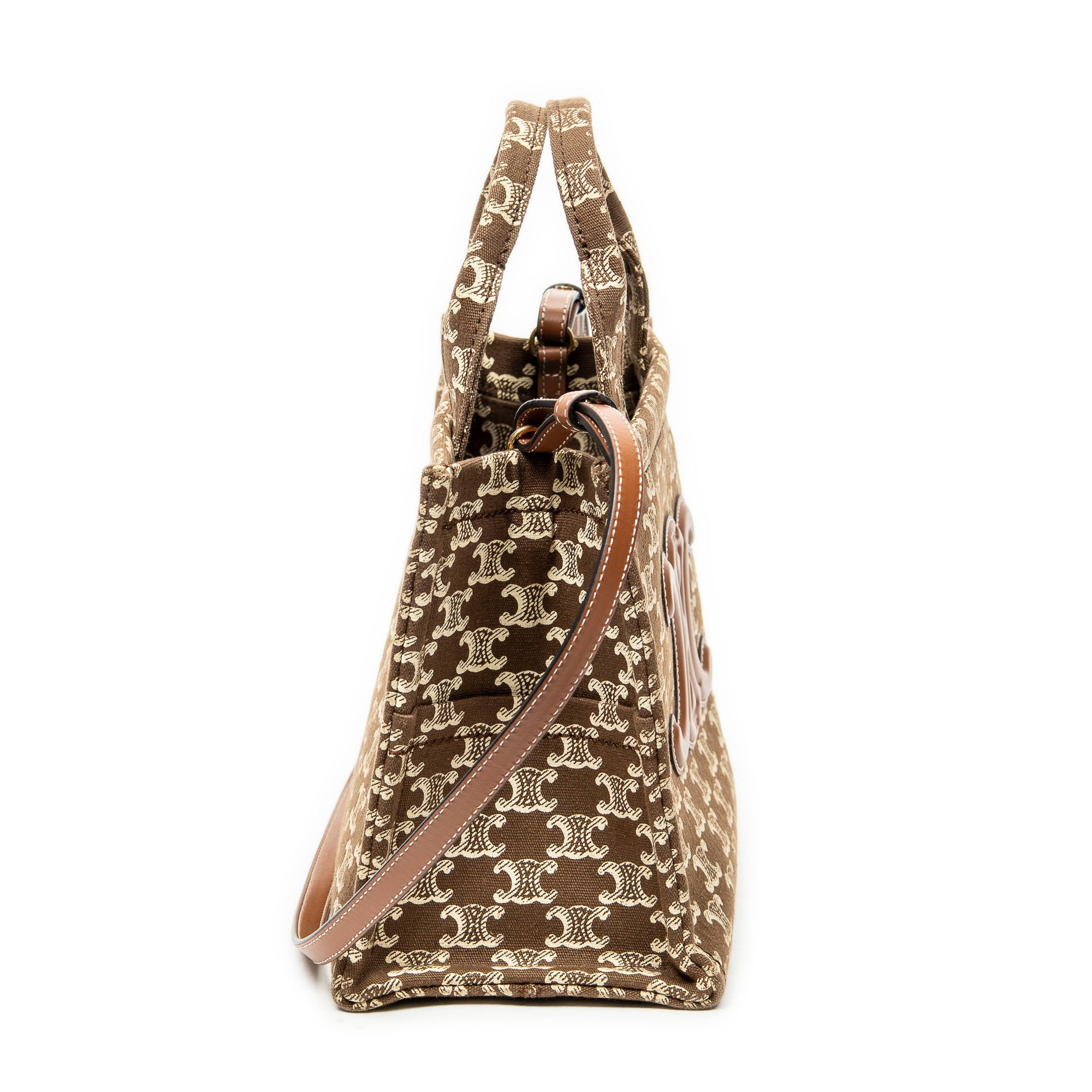 Shoulder Bag Small Cabas Thais Tote Brown Triomphe Canvas
