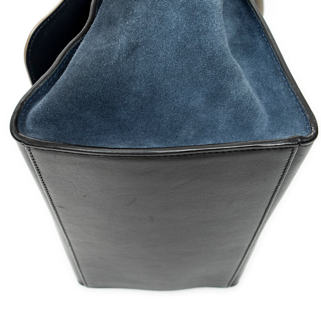 Shoulder Bag Small Tricolor Trapeze Taupe Smooth Leather