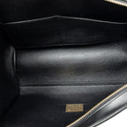 Shoulder Bag Small Bicolor Trapeze Blue Smooth Leather