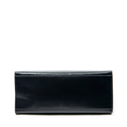 Shoulder Bag Vintage Top Handle Navy Smooth Leather