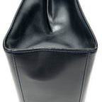 Shoulder Bag Vintage Top Handle Navy Smooth Leather