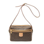 Shoulder Bag Zip Crossbody Brown Macadam Coated Canvas