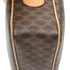 Shoulder Bag Zip Crossbody Brown Macadam Coated Canvas