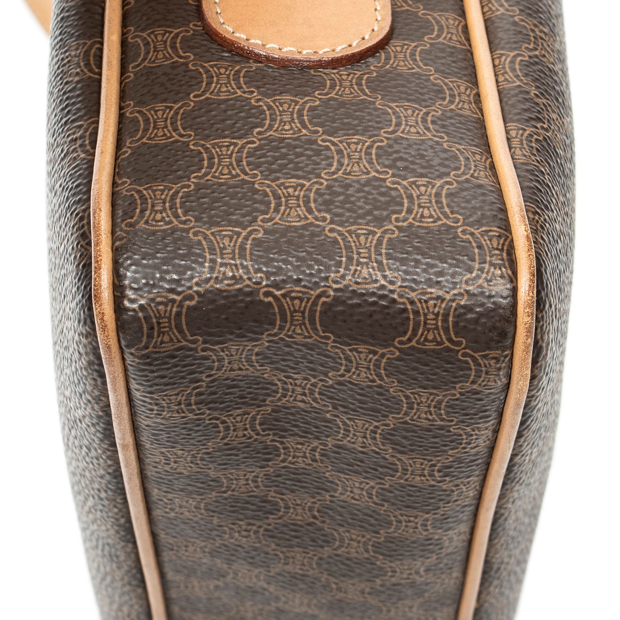 Shoulder Bag Zip Crossbody Brown Macadam Coated Canvas