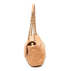 Shoulder Bag Coco Pleats Flap Tan Quilted Lambskin Leather