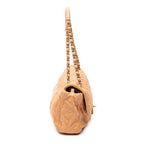 Shoulder Bag Coco Pleats Flap Tan Quilted Lambskin Leather
