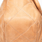 Shoulder Bag Coco Pleats Flap Tan Quilted Lambskin Leather